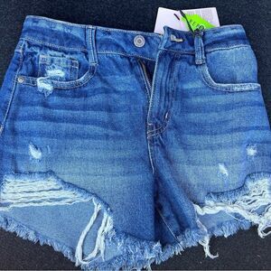 Sincerely Jules Denim Shorts SIZE 0/24 FRAYED HEM DISTRESSED